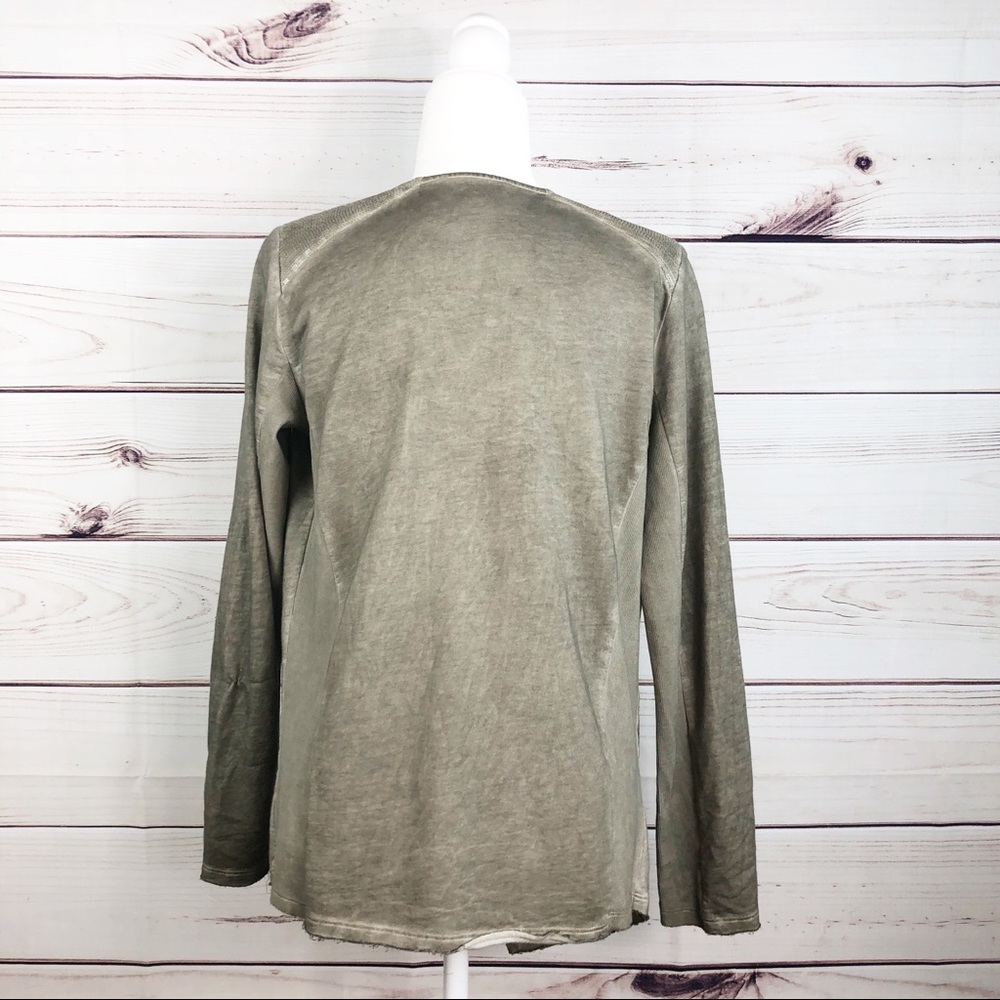 S63 Piccadilly olive green cascade cardigan - Picture 3 of 6